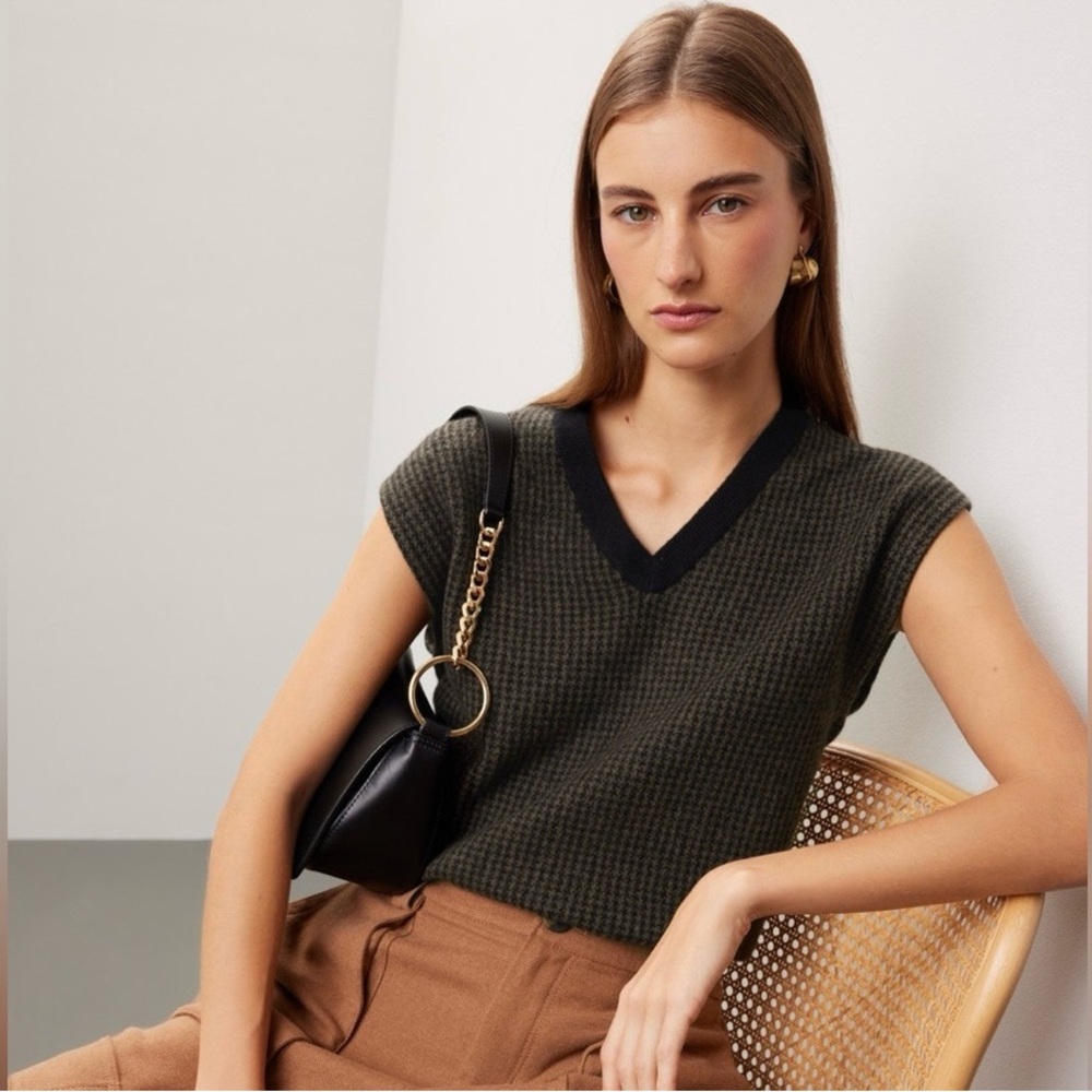 Vince Brown and Black Knit Vest